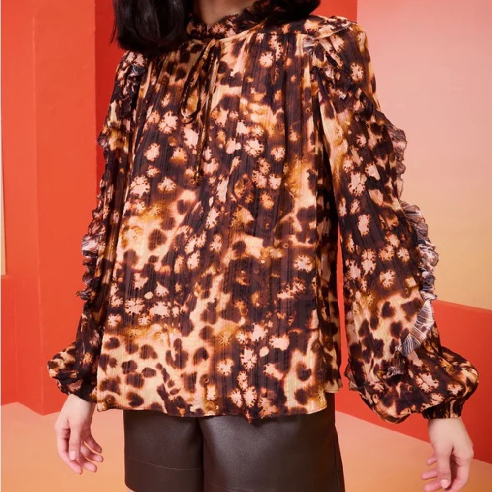 Marie Oliver Haley Top Leopard Print Women's Top